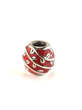 Pandora | 925 Sterling Silver Red Enamel Leaf Vine Charm Bead | ALE